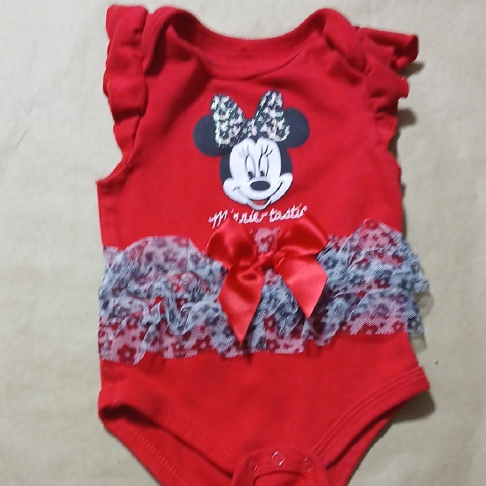 Disney Red Minnie Mouse Lace Bodysuit